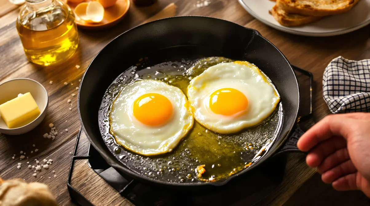 Beurre ou huile : pour des œufs au plat parfaitement cuits, un chef révèle enfin quoi utiliser Beurre ou huile : pour des œufs au plat parfaitement cuits, un chef révèle enfin quoi utiliser