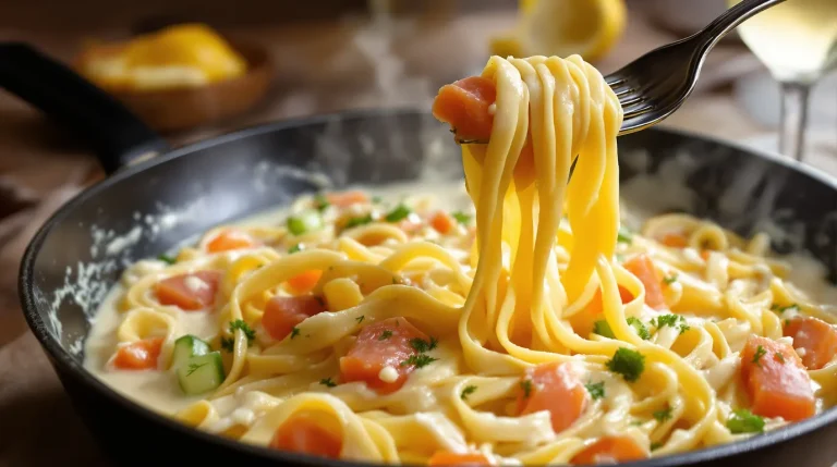 Oubliez la crème fraîche : les pâtes au saumon les plus crémeuses se préparent avec ça